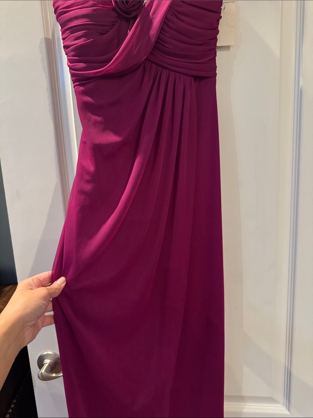 Cache Fuchsia One-Shoulder Ruched Maxi Dress - Picture 4 of 6